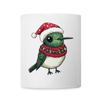 Kolibri Vogel Weihnachten Comic - Tasse - Weiß - Vorne