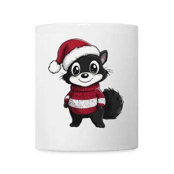 Bande dessinée de Noël Skunk - Mug blanc - blanc - Devant