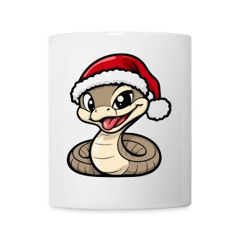 Schlange Kobra Weihnachten Niedlich - Tasse - Weiß - Vorne