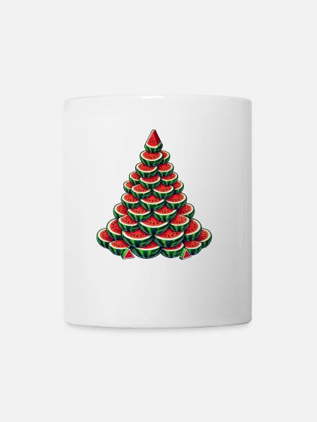 Weihnachtsbaum Melone Sommer Winter - Tasse - Weiß