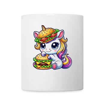 Mignon licorne hamburger cheeseburger dessin animé Skurr - Mug blanc - blanc - Devant