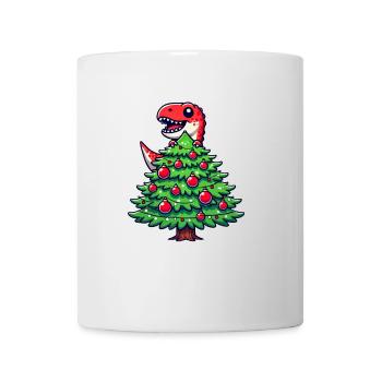 Cute Comic T-Rex Christmas - Mug - white - Front