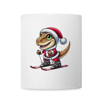 Noël Dino Skier Trex Père Noël - Mug blanc - blanc - Devant