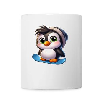 Lustiger Pinguin Snowboard Abenteurer - Tasse - Weiß - Vorne
