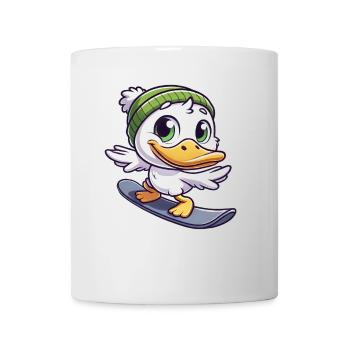 Lustige Ente Snowboarder Cartoon Wintersport - Tasse - Weiß - Vorne