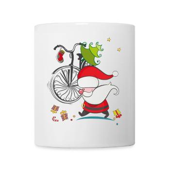 Weihnachtsmann im Stress - Tasse - Weiß - Vorne