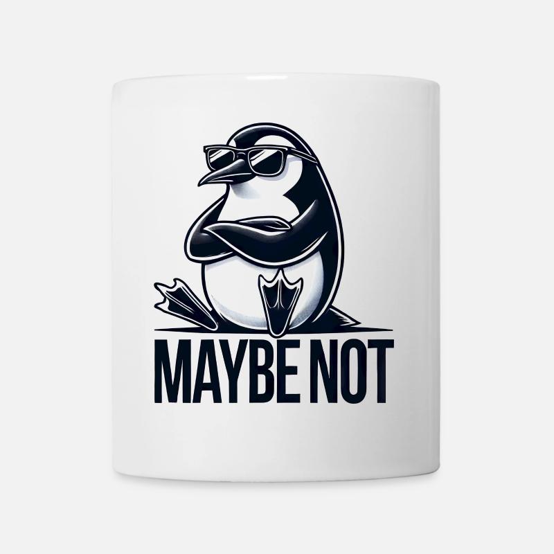 pingouin cool avec des lunettes de soleil apathique - Mug blanc - blanc
