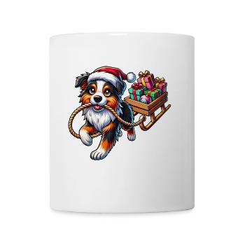 Chien de Noël mignon berger australien - Mug blanc - blanc - Devant