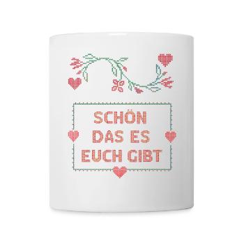 schön das es euch gibt, Ugly Christmas - Tasse - Weiß - Vorne