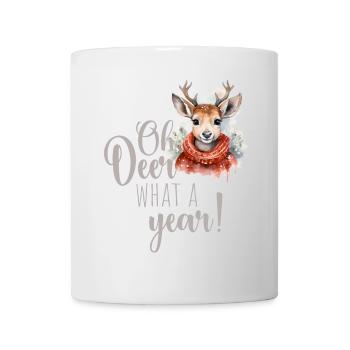Oh Deer What a Year Weihnachtsmarkt  - Tasse - Weiß - Vorne