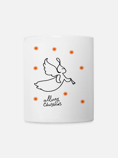 Merry Christmas, Engel mit Sterne - Tasse - Weiß