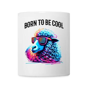 Schaf cool Lustiges Schaf Brille Born to be cool - Tasse - Weiß - Vorne