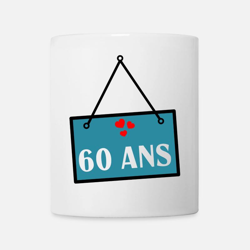 60. 60 ANS. 60e ANNIVERSAIRE. ANNIVERSAIRE 60 ANS. - Mug blanc - blanc