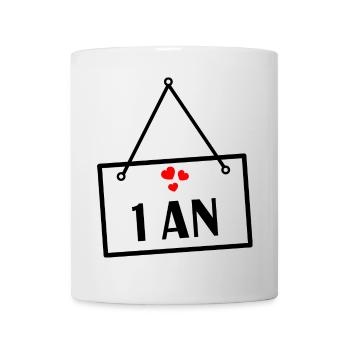 1. 1 AN. 1er ANNIVERSAIRE. ANNIVERSAIRE 1 AN - Mug blanc - blanc - Devant
