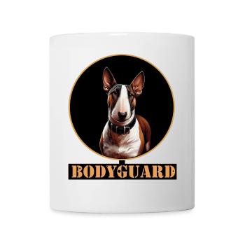 Bullterrier Hund Portrait Kreis - Tasse - Weiß - Vorne
