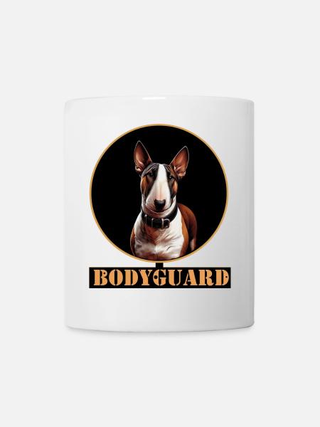 Bullterrier Hund Portrait Kreis - Tasse - Weiß