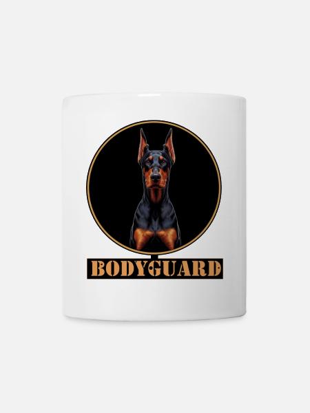 Bodyguard Dobermann Kreis - Tasse - Weiß