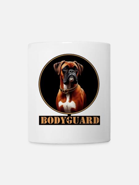Bodyguard Hundedesign - Boxerhund - Tasse - Weiß