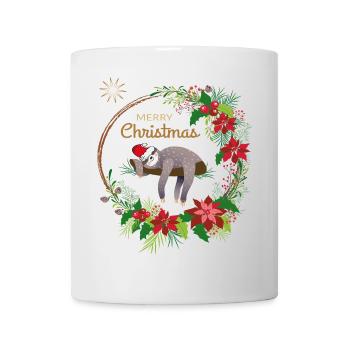 Sloth wishes Merry Christmas - Mug - white - Front