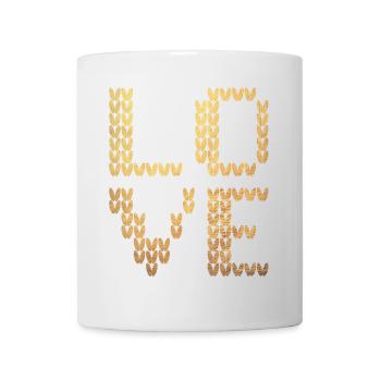Love Gold Strick Liebe Luxus Strick exklusiv - Tasse - Weiß - Vorne