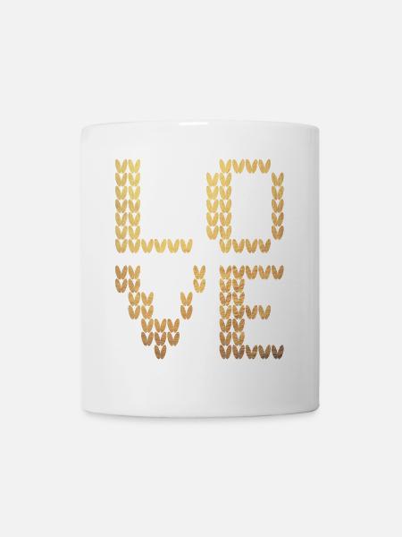 Love Gold Strick Liebe Luxus Strick exklusiv - Tasse - Weiß