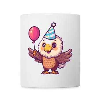 Bande dessinée d’anniversaire d’aigle - Mug blanc - blanc - Devant