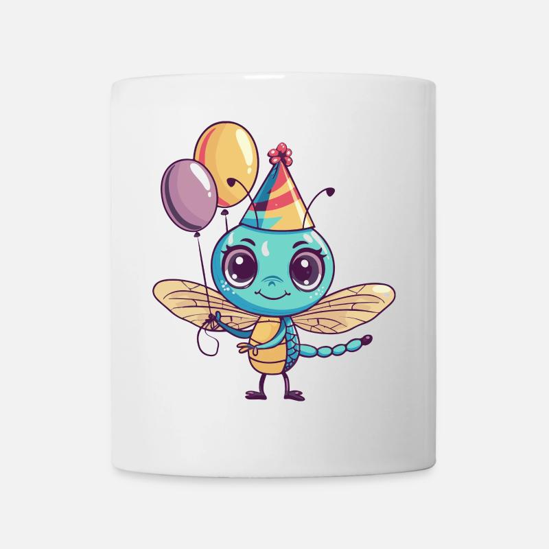 Libelle Geburtstag Comic Niedlich - Tasse - Weiß