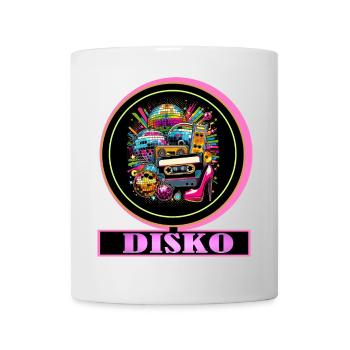 Disco Retro Cassette Neon Gloss - Mug - white - Front