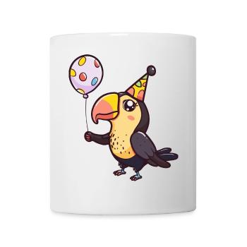 Toucan oiseau anniversaire bande dessinée mignon - Mug blanc - blanc - Devant