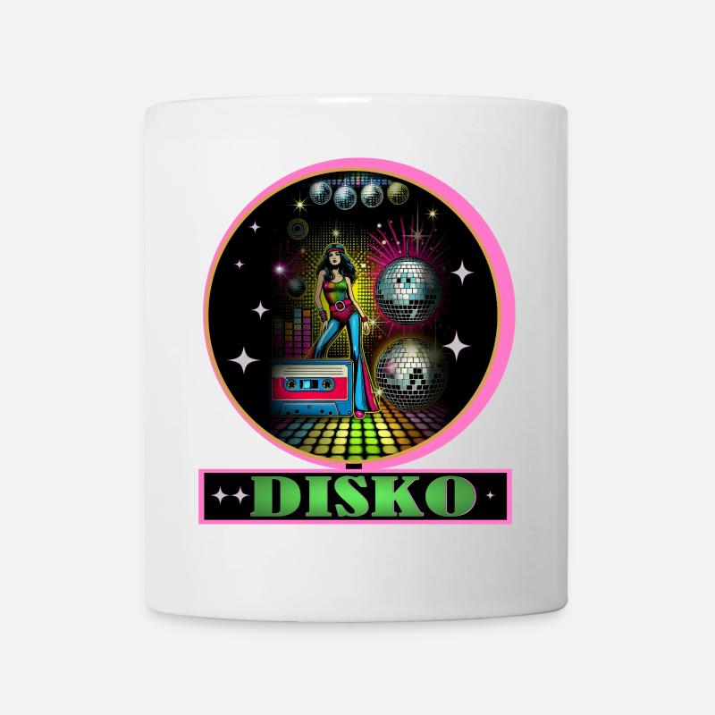 Disco Diva Neon Glitzerkugeln - Tasse - Weiß