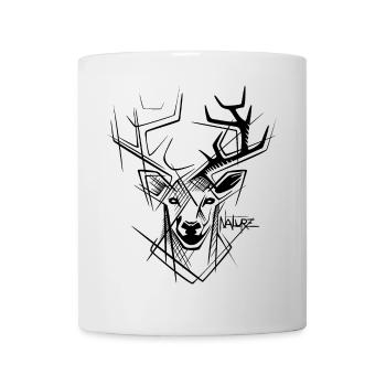 Rentier geometrisch Tattoo Hirsch Elch Natur Logo - Tasse - Weiß - Vorne