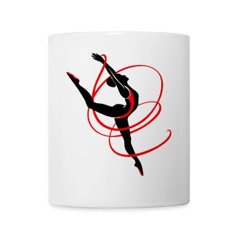 Gymnast Artistic Gymnast with Ribbon, red-black - Mug - white - Front