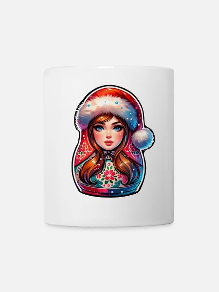 Russische Matroschka Weihnachten Russland - Tasse - Weiß