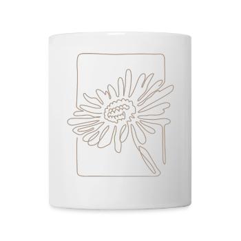 Fleur d’art linéaire minimaliste - Mug blanc - blanc - Devant