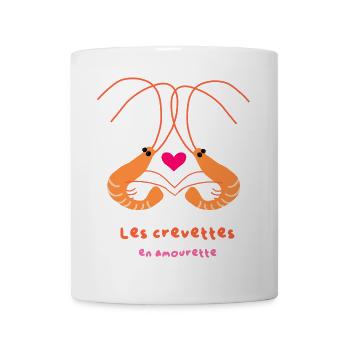 Les crevettes en amourette - Mug blanc - blanc - Devant