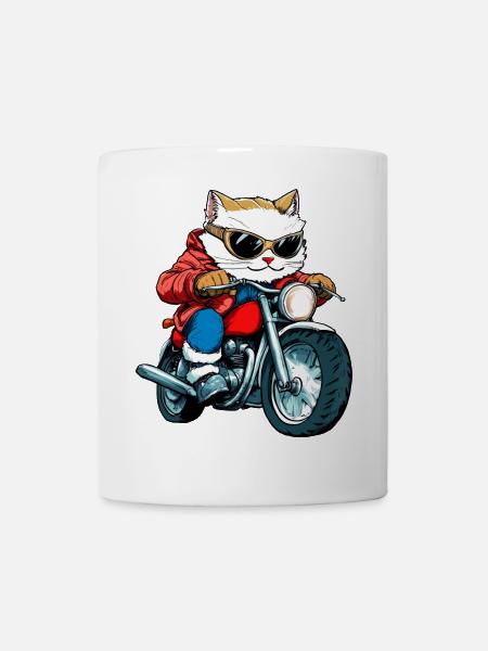 Cats Motorcyclists / Motorcycle Cat - Mug - white