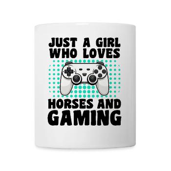 Gamer et Chevaux : Jeux Vidéo et Passion Équestre - Mug blanc - blanc - Devant