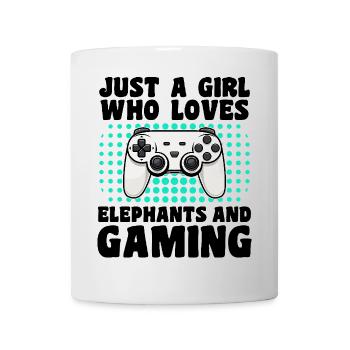 Gamer & Elephants Video Games & Majestic Power - Mug - white - Front