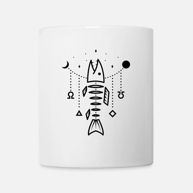 Fishing - Design Fish in Boho Style - Mug - white