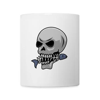 Angeln Totenkopf mit Fisch - Tasse - Weiß - Vorne