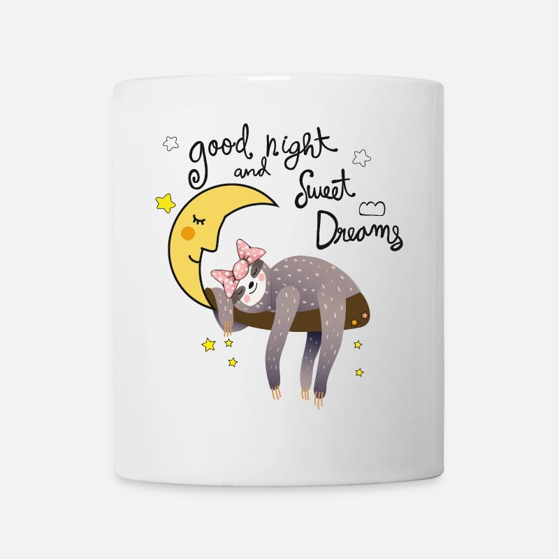 Faultier mit Mond - Tasse - Weiß