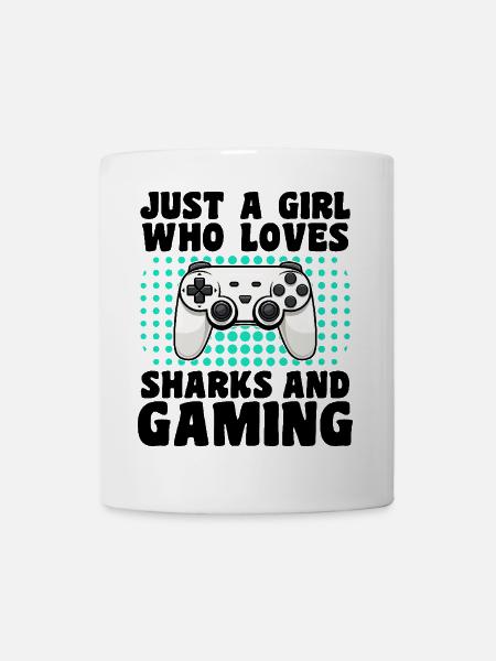 Gamer and Sharks: Video Games & Water Adventure - Mug - white