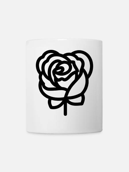 Rosa Blume - Tasse - Weiß