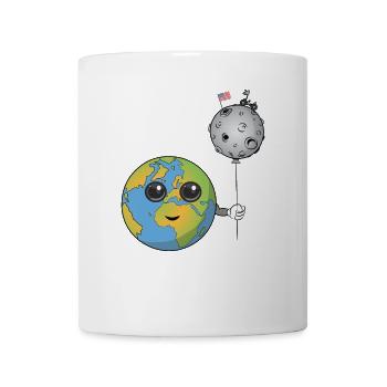 La Terre avec un ballon lunaire - Mug blanc - blanc - Devant