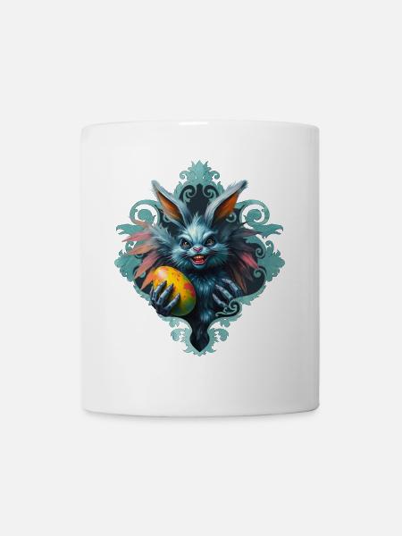 Der gruselige Osterhase, - Tasse - Weiß
