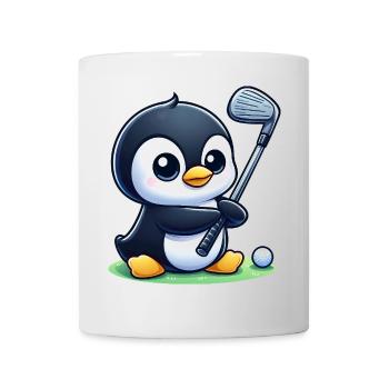 Cute Penguin Golfer Cartoon Funny - Mug - white - Front
