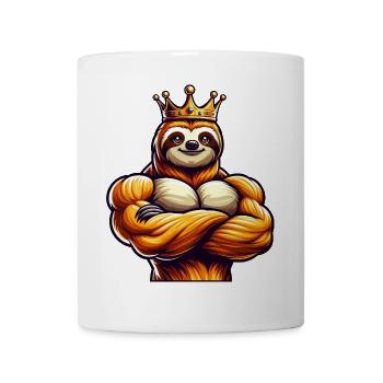 Muscular Sloth King Entraînement de remise en forme - Mug blanc - blanc - Devant