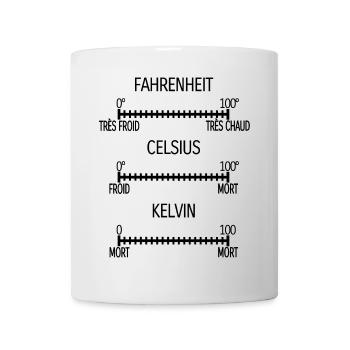 Fahrenheit Celsius Kelvin [noir] - Mug blanc - blanc - Devant