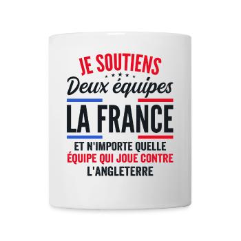 Je Soutiens Deux équipes la France - Mug blanc - blanc - Devant