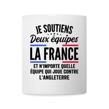 Je Soutiens Deux équipes la France - Mug blanc - blanc - Devant